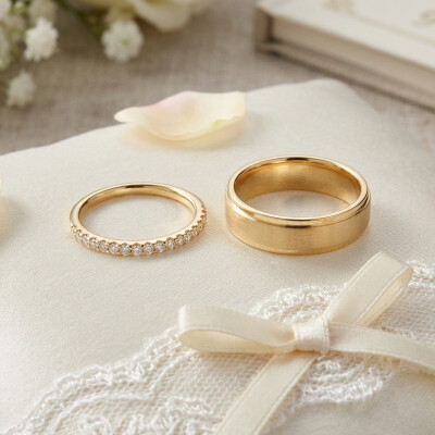 Alliance or jaune 18 cts demi tour diamants