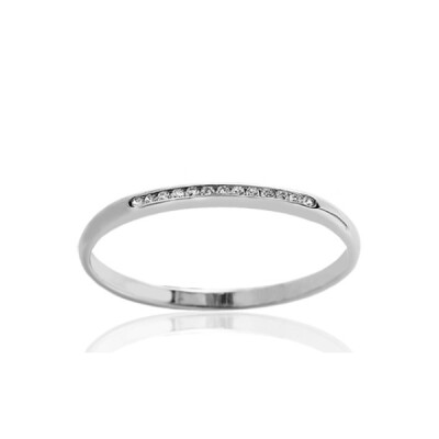 Alliance or blanc 18 cts et diamants synthétiques