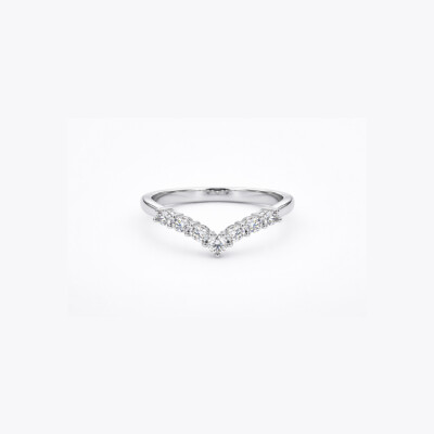 Alliance V or blanc 18 cts et diamants