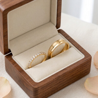 Alliances demi tour en or jaune et diamants de 0.25ct