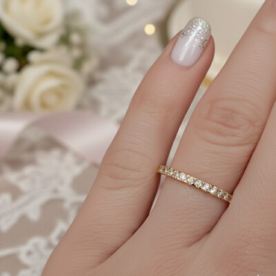 alliance or jaune 18 cts demi tour diamant