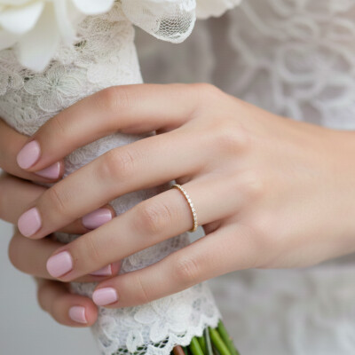 Alliance or jaune 18 carats demi tour diamants