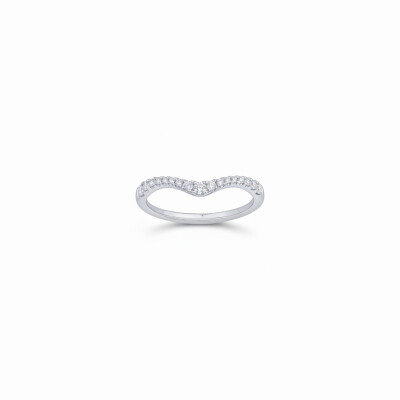 Alliance courbe en or blanc 18 carat et diamants