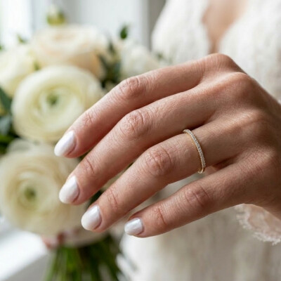 Alliance or jaune 18 cts et diamants