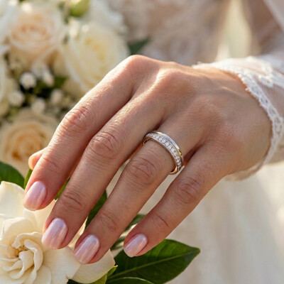 Alliance or blanc 18 cts et diamants