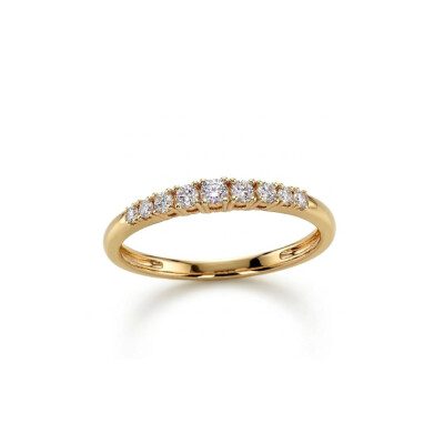 Alliance or jaune 18 cts diamants