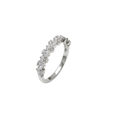 Alliance or blanc 18 carats et diamants