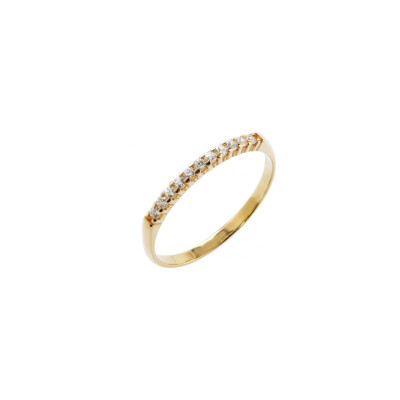 Alliance or jaune 18 cts et diamants