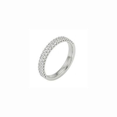 Alliance double rang or blanc 18 cts et diamants