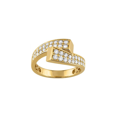 Bague or jaune 18 cts et diamants