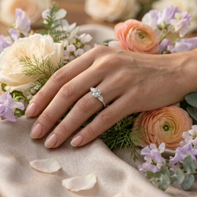 Bague trilogie or blanc 18 cts et diamants