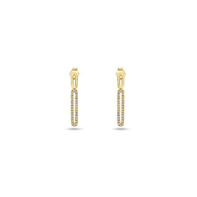 Boucles d'oreilles or jaune 18 cts et diamants