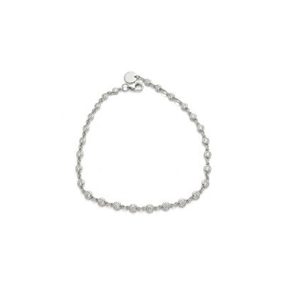 Bracelet rivière or blanc 18 cts et diamants serti clos