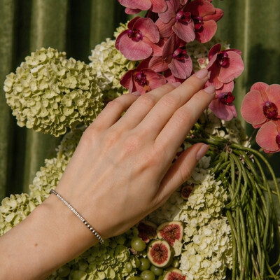 Bracelet or blanc 18 cts et diamants