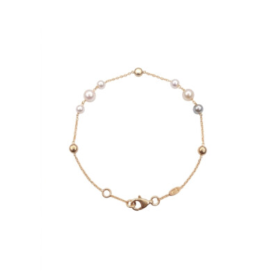 Bracelet or jaune et perles de culture