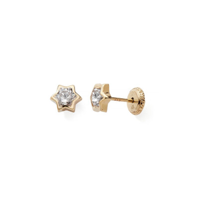 Boucles d'oreilles étoile or jaune 9 ct