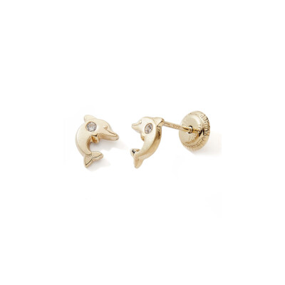Boucles d'oreilles or jaune 9 ct et oxyde de zirconium