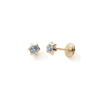 Boucles d'oreilles étoile or jaune 9 ct