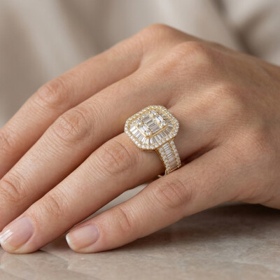 Bague or jaune 18 cts et diamants