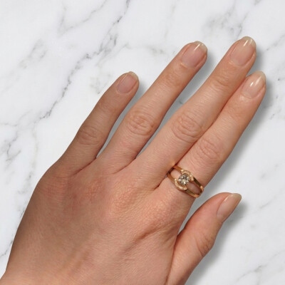 Bague or jaune 18cts et diamants