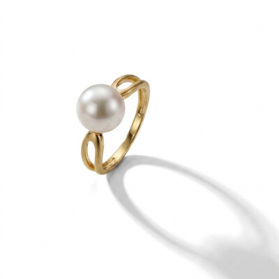 Bague en or jaune et perle de culture