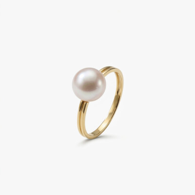 Bague en or jaune et perle de culture