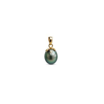 Pendentif or blanc et perle de tahiti