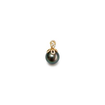 Pendentif en or jaune perle de Tahiti et diamants