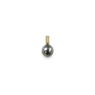 Pendentif en or jaune perle de Tahiti et diamants
