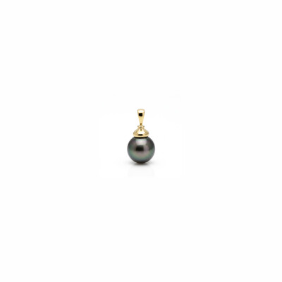 Pendentif or jaune et perle de Tahiti