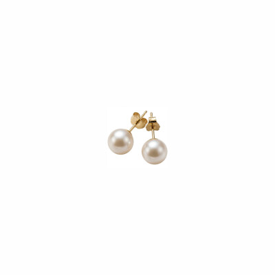 Boucles d'oreilles or jaune et perle de culture