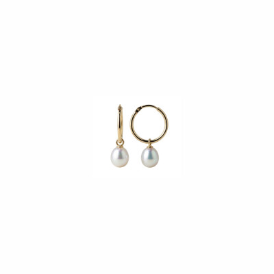 Boucles d’oreilles en or jaune et perles de culture