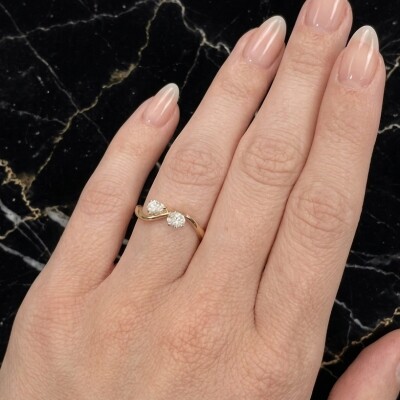 Bague toi et moi or jaune et diamants