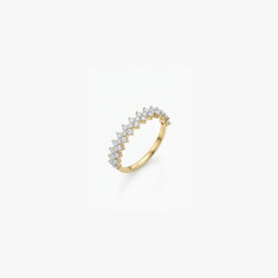 Bague or jaune et diamants sertis blanc