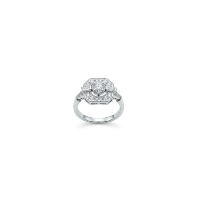 Bague or blanc et diamants Art Déco