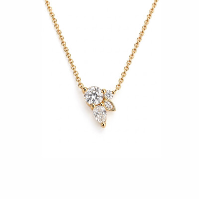 Collier or jaune et diamants