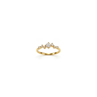 Bague or jaune et diamants