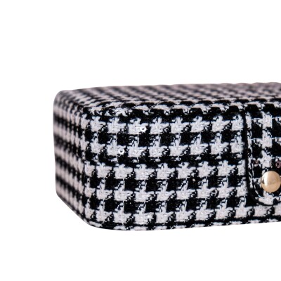 Boîte à bijoux - BRIGITTE - Pied-de-poule noir