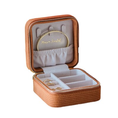 Boîte à bijoux - CORINNE - velours côtelé camel