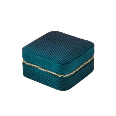 Boîte à bijoux - CORINNE - velours côtelé vert