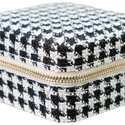 Boîte à bijoux - CORINNE - pied-de-poule noir