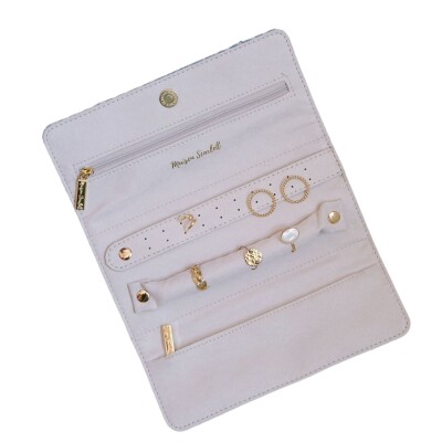 Pochette à bijoux - CATHERINE - pied-de-poule mauve