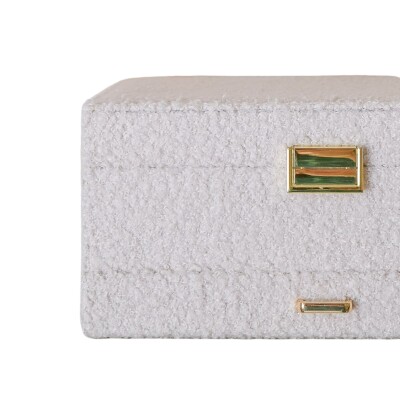 Boîte à bijoux - DENISE - sherpa blanc