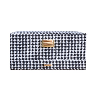 Boîte à bijoux - DENISE - pied-de-poule noir