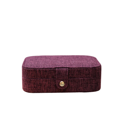 Boîte à bijoux - BRIGITTE - Lin bordeaux
