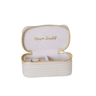 Boîte à bijoux - MARIE - velours côtelé beige