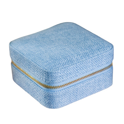 Boîte à bijoux - CORINNE - lin bleu ciel
