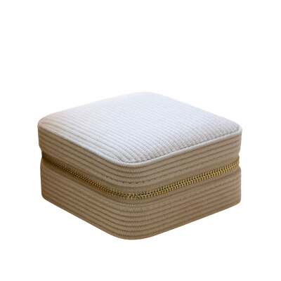 Boîte à bijoux - CORINNE - velours côtelé beige