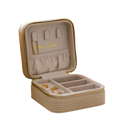 Boîte à bijoux - CORINNE - velours côtelé beige