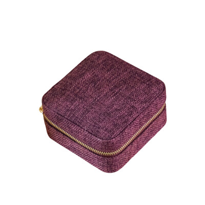Boîte à bijoux - CORINNE - lin bordeaux